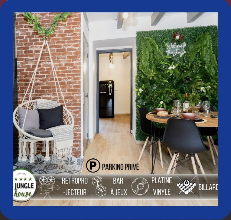 Maison "Jungle House" 90 M2 Billard, Retroprojecteur, Bar A Jeux , Vinyle, Wifi Fibre, Ideal Pro & Famille A Montbrison Buitenkant foto